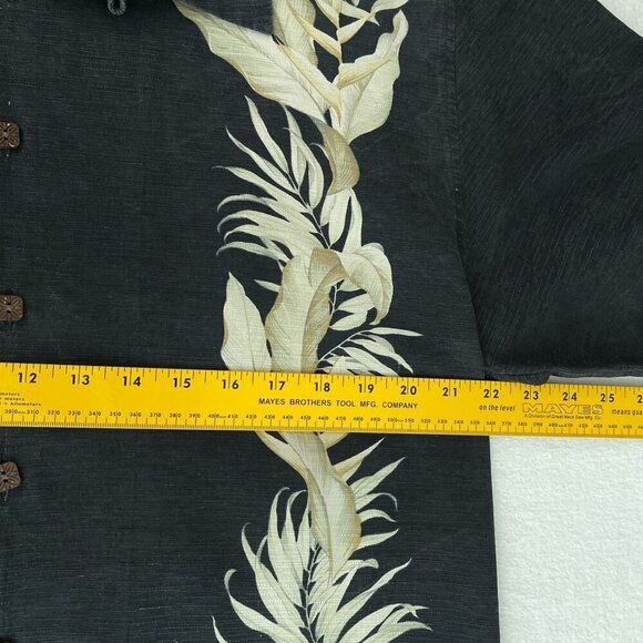 Vintage Jamaica Jaxx Silk Aloha Island Button-Up Shirt Short Sleeve Black Mens L - Picture 7 of 10